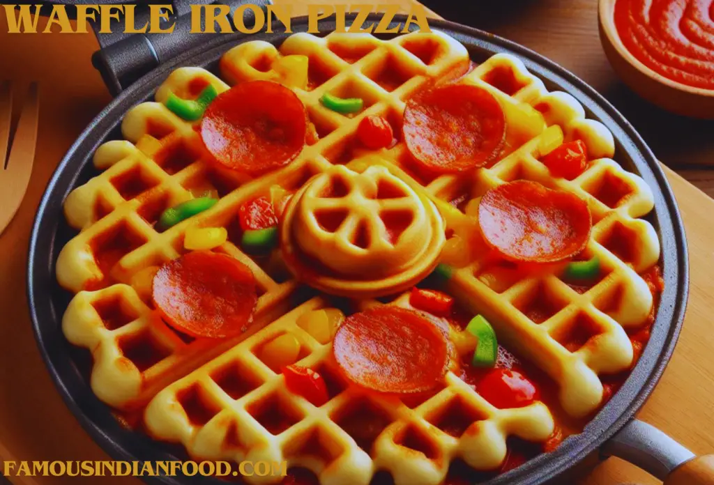 Waffle iron pizza